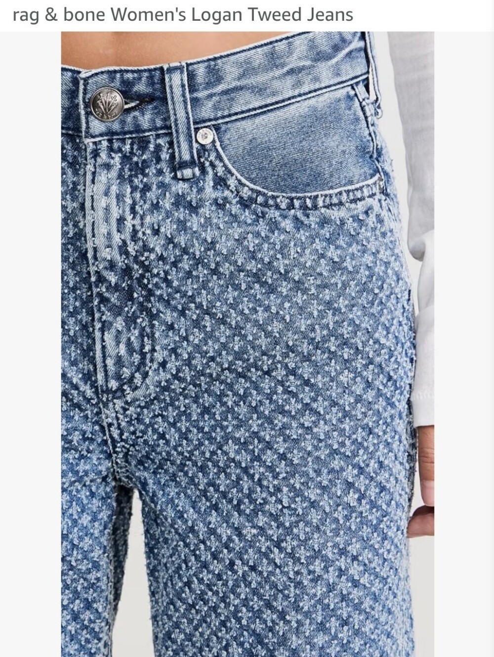 rag & bone Women's Logan Tweed Jeans In Indigo Tweed